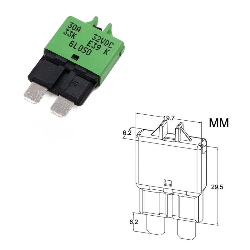 T Tocas E39 Manual Low-Profile Resettable ATC/ATO Blade Fuse - 5A 10A 15A 20A 25A 30A for Car Trucks Marine Boat RV Solar and More 12V 24V (6PCS Mixed) - Image 4